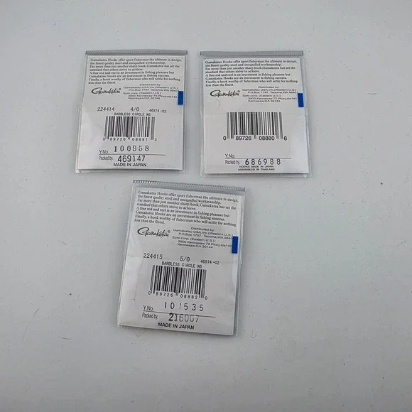 Gamakatsu Barbless Circle Fishing Hooks‎ Size 4/0 3/0 5/0 Qty 6 New - Picture 2 of 2